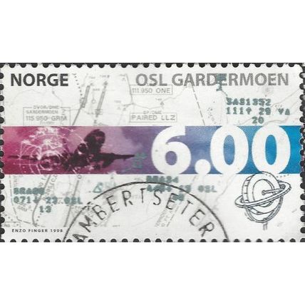 NORWAY, Airport Gardermoen, violet blue 1998, 6.00Kr