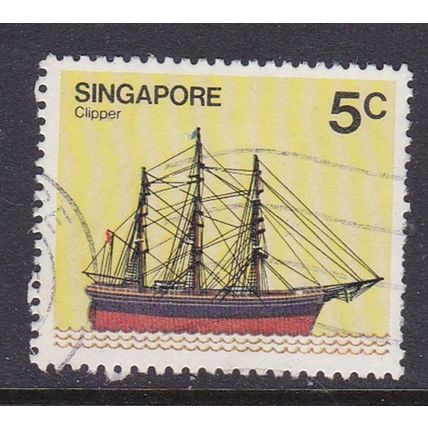 SINGAPORE 1980 SHIPS 5c FULL-RIGGED CLIPPER USED SG365 #2