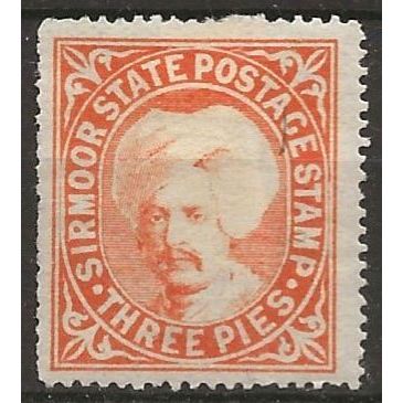 Sirmoor (IFS) 1885 SG6 3p Orange Mounted Mint ..