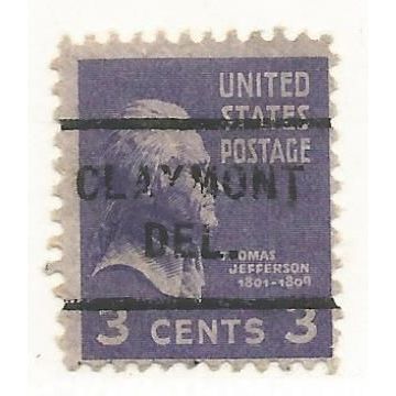 PRECANCEL-T&T DEL, CLAYMONT 712 ON PREXY