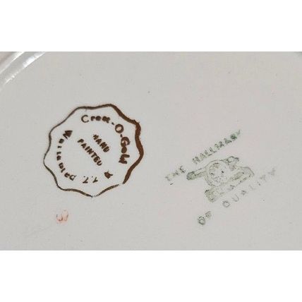 22K GOLD NIAGARA FALLS 7 1/2” SOUVENIR PLATE Hand-Painted Crest-O-Gold FILIGREE