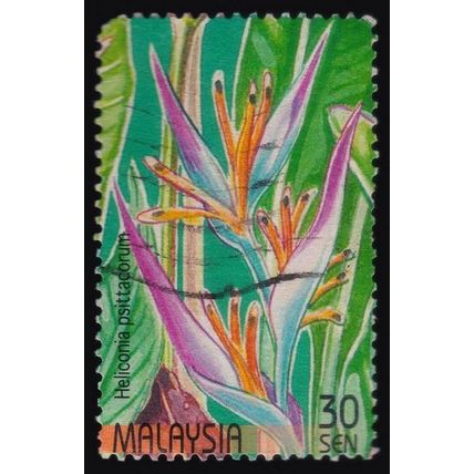 MALAYSIA 1999 Flowers 30c Heliconia psittacorum Sc#762h USED @H162