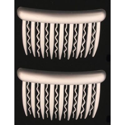 French Side Hair Combs in Wavy and Straight Tortoise Shell Combs [ Silver ]