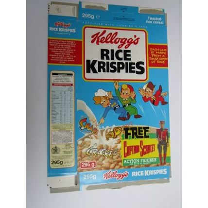 Kelloggs Rice Krispies Empty Cereal Box 1995 Captain Scarlet Figures Offer 295g