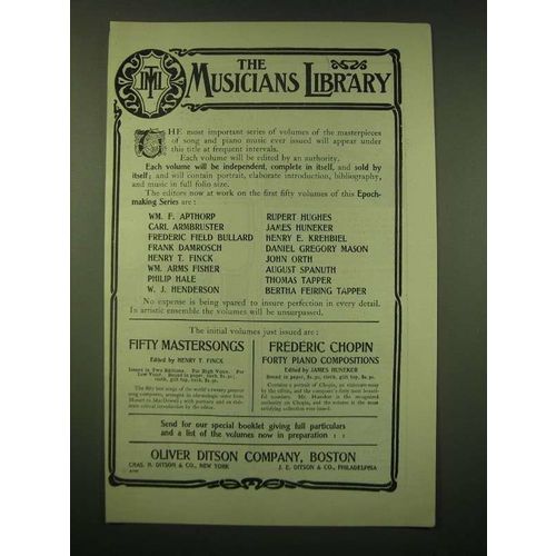1902 Oliver Ditson Company Ad - the Muscians library