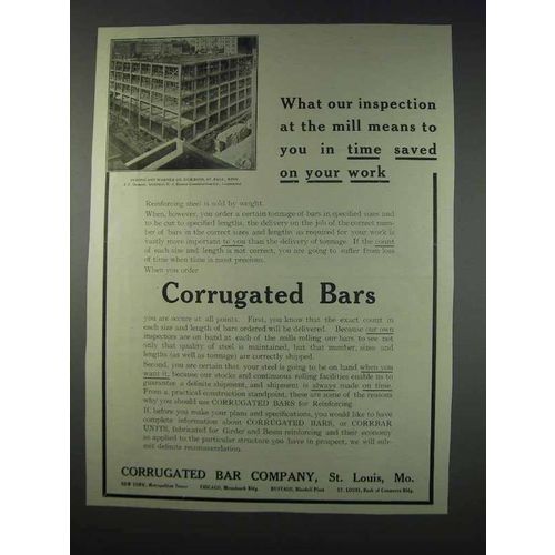1910 Corrugated Bars Ad - Our Inspection at the Mill