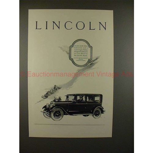 1926 Lincoln Limousine Car Ad - NICE!!