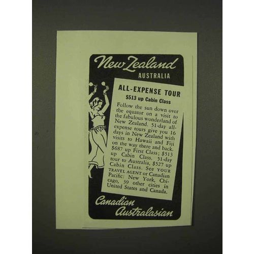 1938 Canadian Pacific Cruise Ad - New Zealand