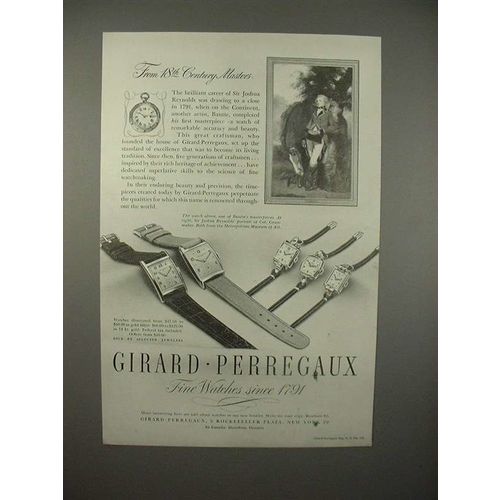 1946 Girard-Perregaux Watch Ad - 18th Century Masters