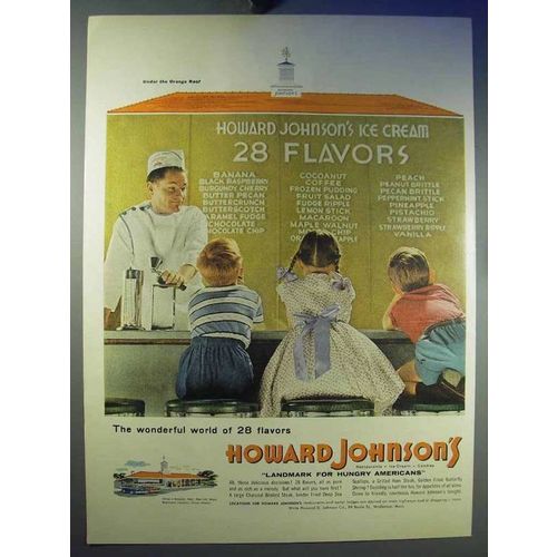 1956 Howard Johnson's Restaurant Ad - Ice Cream