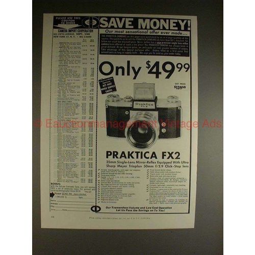 1960 Praktica FX2 Camera Ad - Only $49.99!!