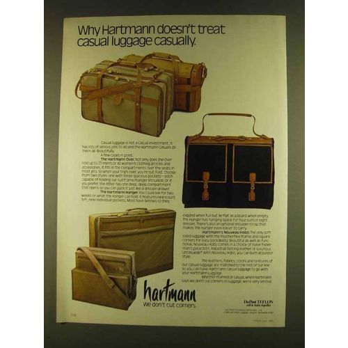 1980 Hartmann Over, Hanger and Nouveau Hobo Luggage Ad