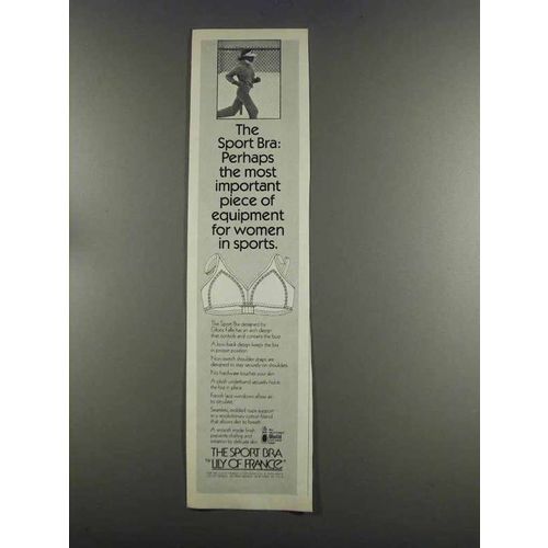 1982 Lily of France Sport Bra Ad - Important Equipment