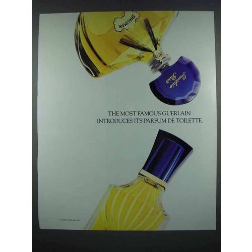 1987 Guerlain Shalimar Perfume Ad - Parfum de Toilette