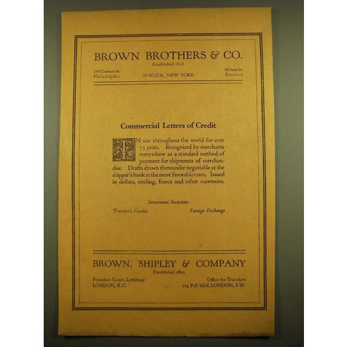 1924 Brown, Shipley & Company Ad - Commercial Letters of Credit