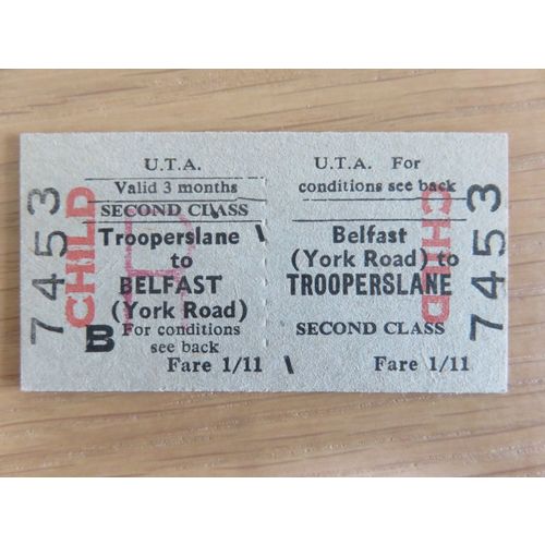Ulster Transport Authority Belfast (York Road) -Trooperslane Child Rtn Ticket #7