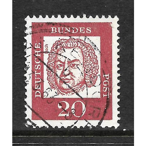 GERMANY BERLIN 1961 SG B199 20pf RED BACH FAMOUS GERMANS FINE USED#