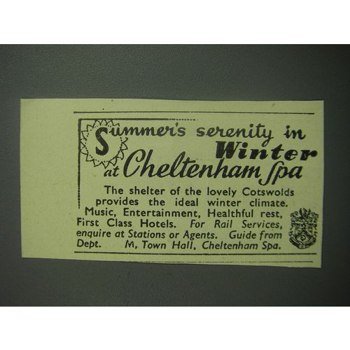 1948 Cheltenham Spa Ad - Summer's serenity in Winter at Cheltenham Spa