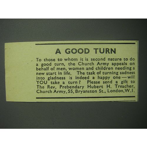 1948 Church Army Ad - A good turn