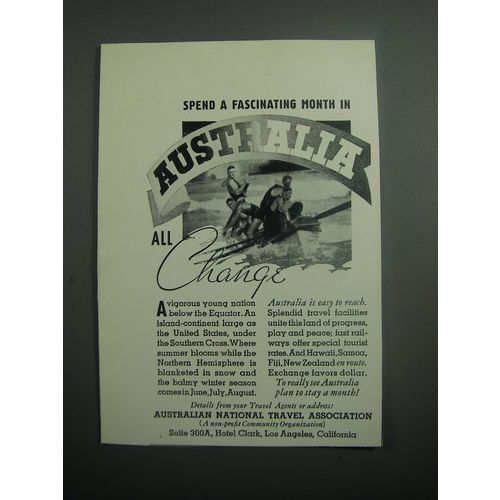 1937 Australian National Travel Association Ad - Spend a fascinating month