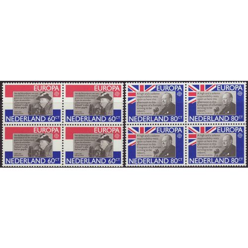 Netherlands 1980 SG 1345-6 UMM Blocks of 4 - Europa/CEPT (G-249)