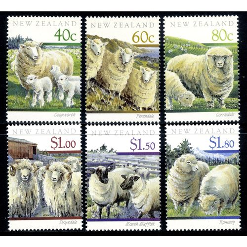 NEW ZEALAND 1991 Sheep Breeds of New Zealand, Set of 6 - MNH