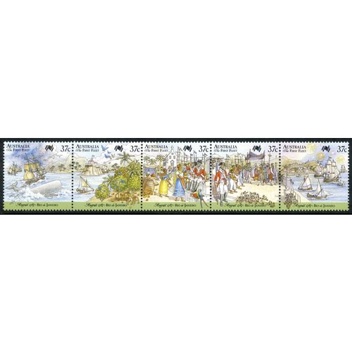 AUSTRALIA 1987 Bicentenary First Fleet Rio de Janeiro Se-tenant (SG1077a) MNH