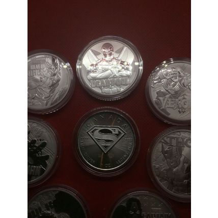 Superman & Marvel Silver$.Hulk,Cpt. America, IronMan, Blk Panther,Thor,Venom