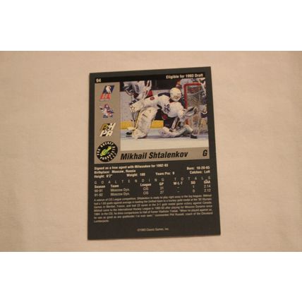 Mikhail Shtalenkov 1993 Classic Pro Hockey Prospects NO. 94