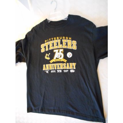 Vintage Pittsburgh Steelers 75th season LS Crew Neck Shirt Black Reebok