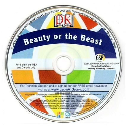 Beauty or the Beast (Ages 8+) (PC-CD, 2007) for Win 95-Vista - NEW CD in SLEEVE
