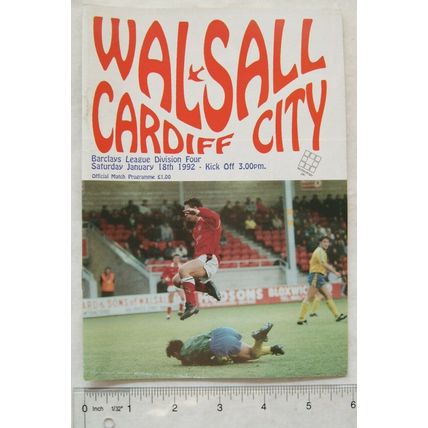 1992 programme Walsall v. Cardiff City