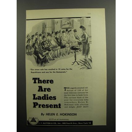 1952 E.P. Dutton & Co. Book Ad - There are Ladies Present by Helen E. Hokinson