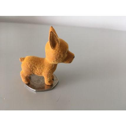 MINIATURE TAN DOG FIGURINE