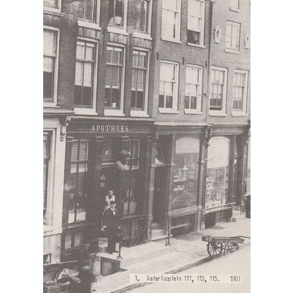 Waterlooplein Apotheer Shop 111 113 115 in 1901 Postcard