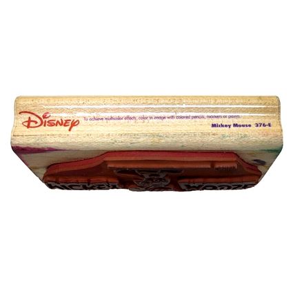 MICKEY MOUSE DISNEY Cartoon Character RUBBER STAMPEDE 376-E Wood Mount Stamp (J4