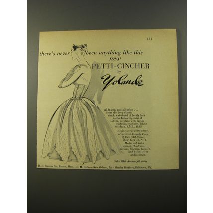1954 Yolande Petti-Cincher Ad - There's never been anything like this