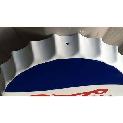 PEPSI COLA 13'' Metal Bottle Cap Sign retro vintage round wall red white classic