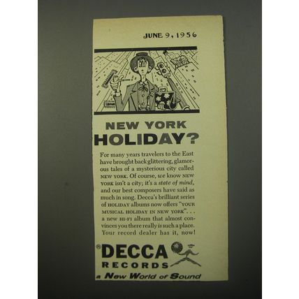 1956 Decca Records Ad - New York Holiday?