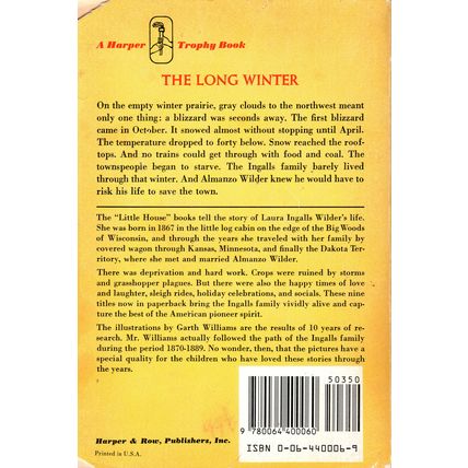 The Long Winter by Laura Ingalls Wilder ( Harper Trophy | 1st. Printing | 1971 )