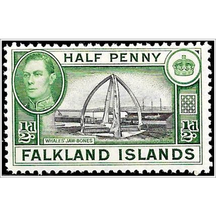 Falkland Islands 1938-50 SG146 KGVI ½d. BLACK & GREEN - Unmounted Mint C4