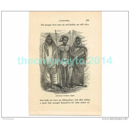 ANDAMAN MODERN DRESS, Book Illustration, c1883