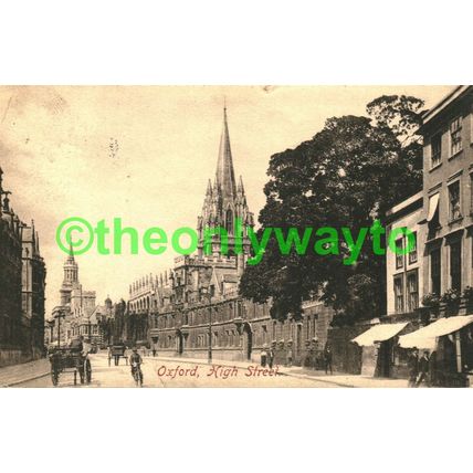 Oxford High Street, Oxon, Rare Davis Postcard 1908