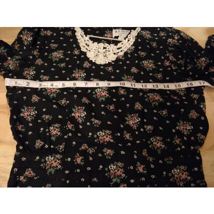 Vintage R J Stevens Carol Escritor Womens Size 4 P Black Pink Floral Dress 90s