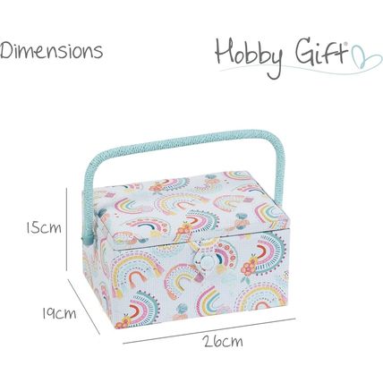 HobbyGift Medium Sewing Box - Rainbow - Crafts Sewing Storage