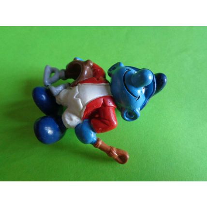 Jockey horse racing rider smurf