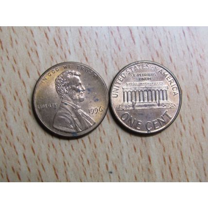 1996 USA 1 Cent Lincoln Memorial Coin