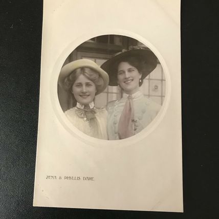EDWARDIAN Theatre Music Hall Miss Zena & Phyllis Dare Rotary Circle GC Postcard