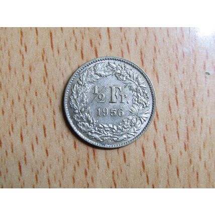 Switzerland 1956 Silver 1/2 Half Franc Coin