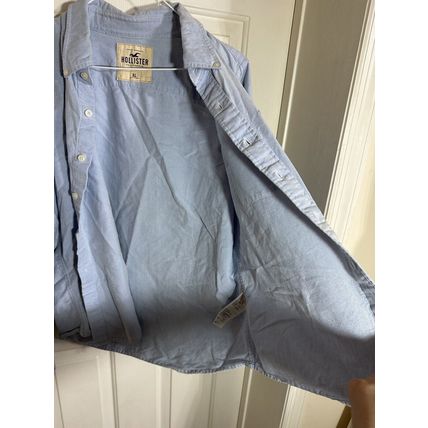 Hollister Shirt Mens X-Large Blue Collared Button Up Long Sleeve 100% Cotton